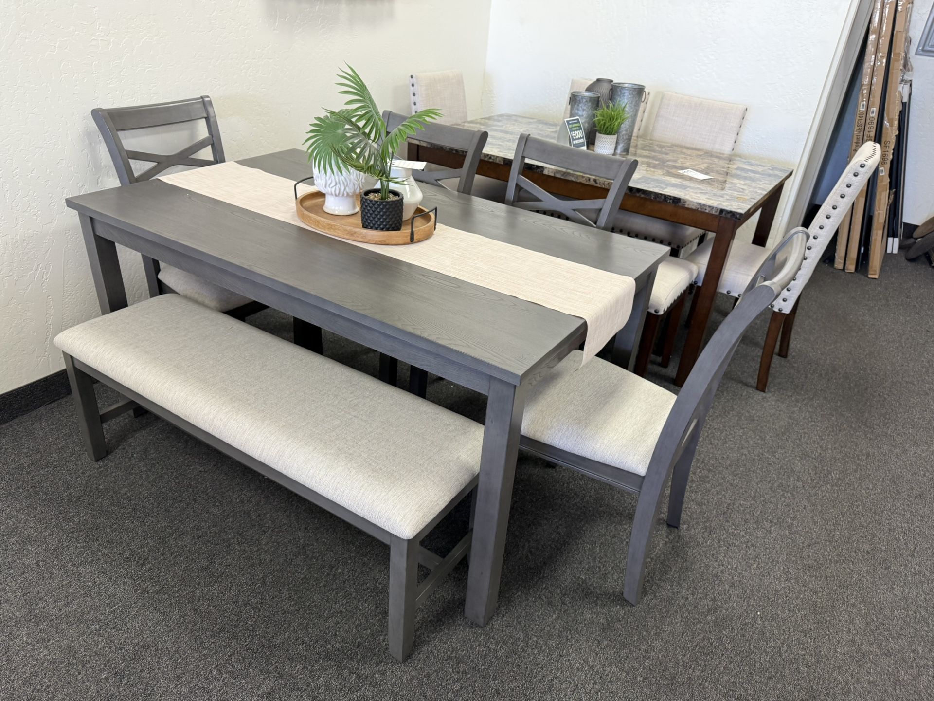 Dining Set With 4 Chairs And A Bench