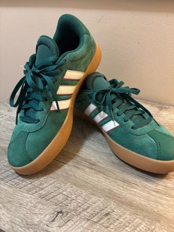 Adidas VL Court 3.0 Green Suede Low-Top Sneakers
