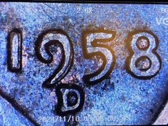 Penny 1958  D  doubled Die Obverse Error Uncertified 