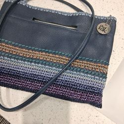 The Sak Leather/Crochet Crossbody/ Hand 