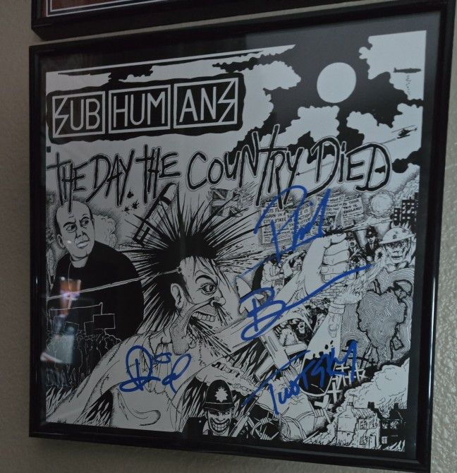 Subhumans Autographed Rare Copy Of The Day The Country Died 100% Authentic.