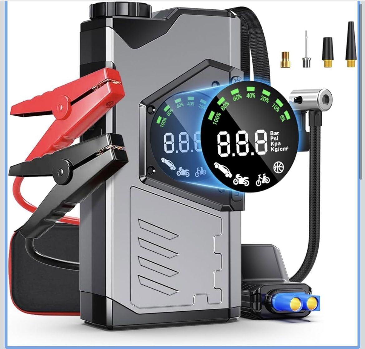 Portable Car Jump Starter with Air Compressor