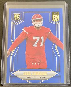 2025 Donruss Elite Josh Simmons Rookie Blue #29/75