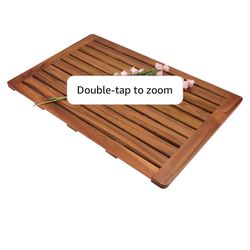New Utoplike (32"x18") Teak Wood Bath Mat, Shower Mat for Bathroom, Wooden Floor Mat Large for Spa Home or Outdoor