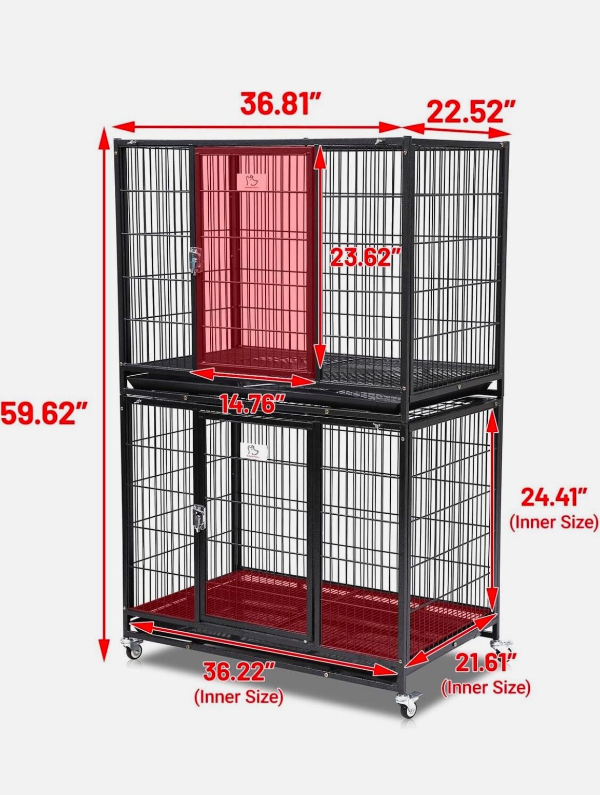 Homey Pet 37 Inch Two Tier Heavy Duty Dog Crate