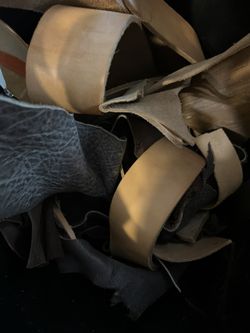 Box Of Misc Leather For Making Projects Make Offer