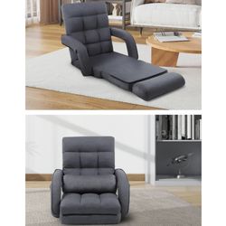 Folding Lazy Sofa with Armrests, Chair, Gaming Chair, Adjustable Floor Chair