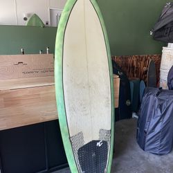 Green/Blue 5'8 Mid Length Surf Board Quad Fin