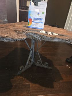 Rustic table with Epoxy