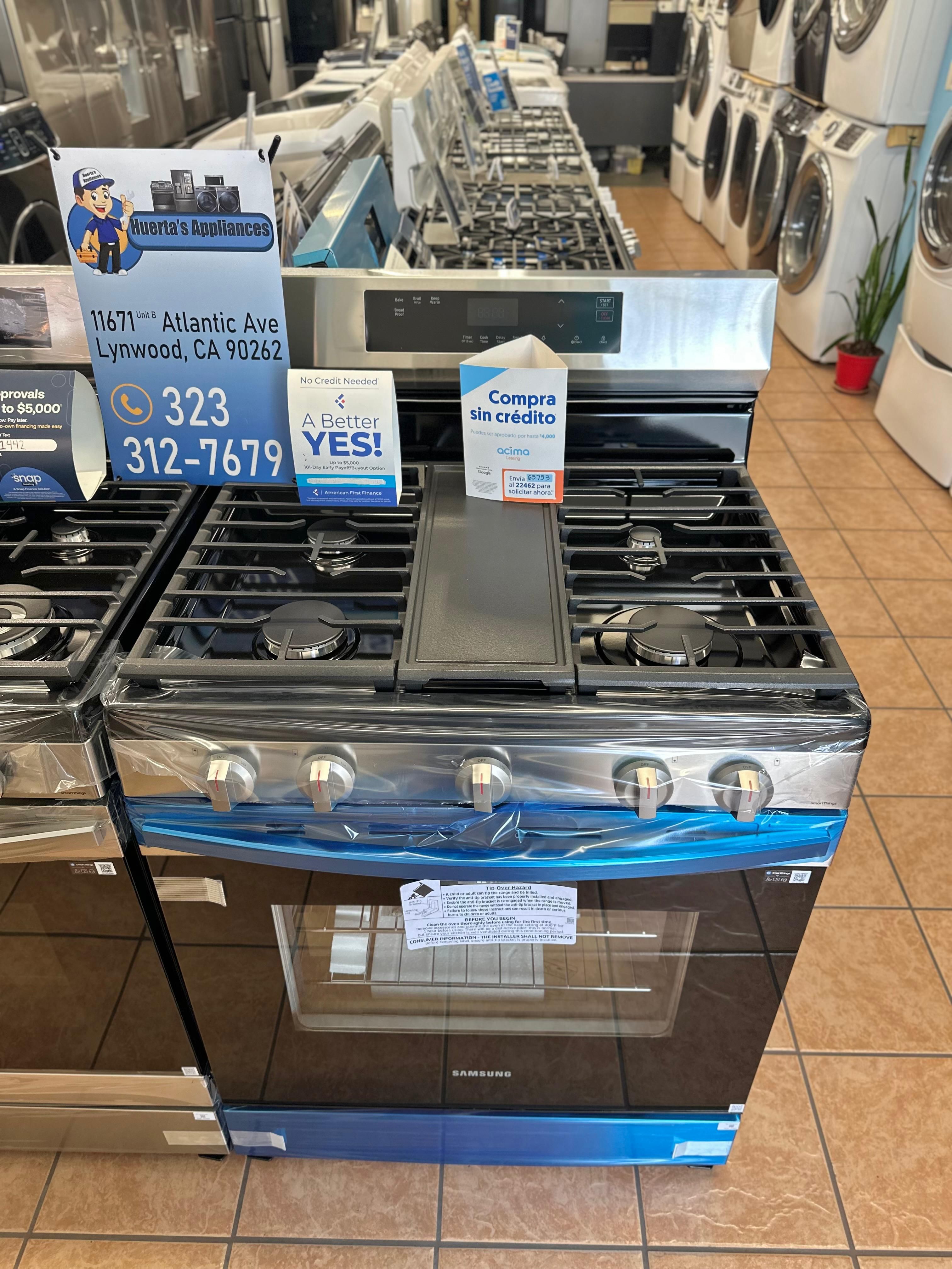 Samsung 30 in. 5-Burner Smart Freestanding Gas Range in Stainless Steel with Integrated Griddle