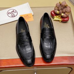 Hermes Men’s Leather Shoes With Box New D