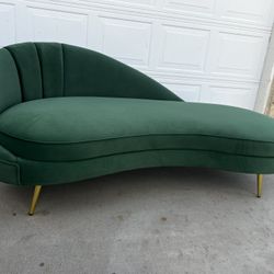 Brand New. Green Velvet sofa lounge chaise. $499. Only 1 available 