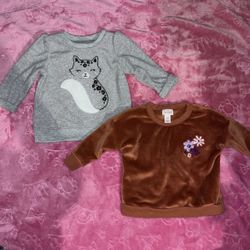 Adorable 2-Piece Sweatshirt Bundle for Baby Girl - Size 3-6 Months