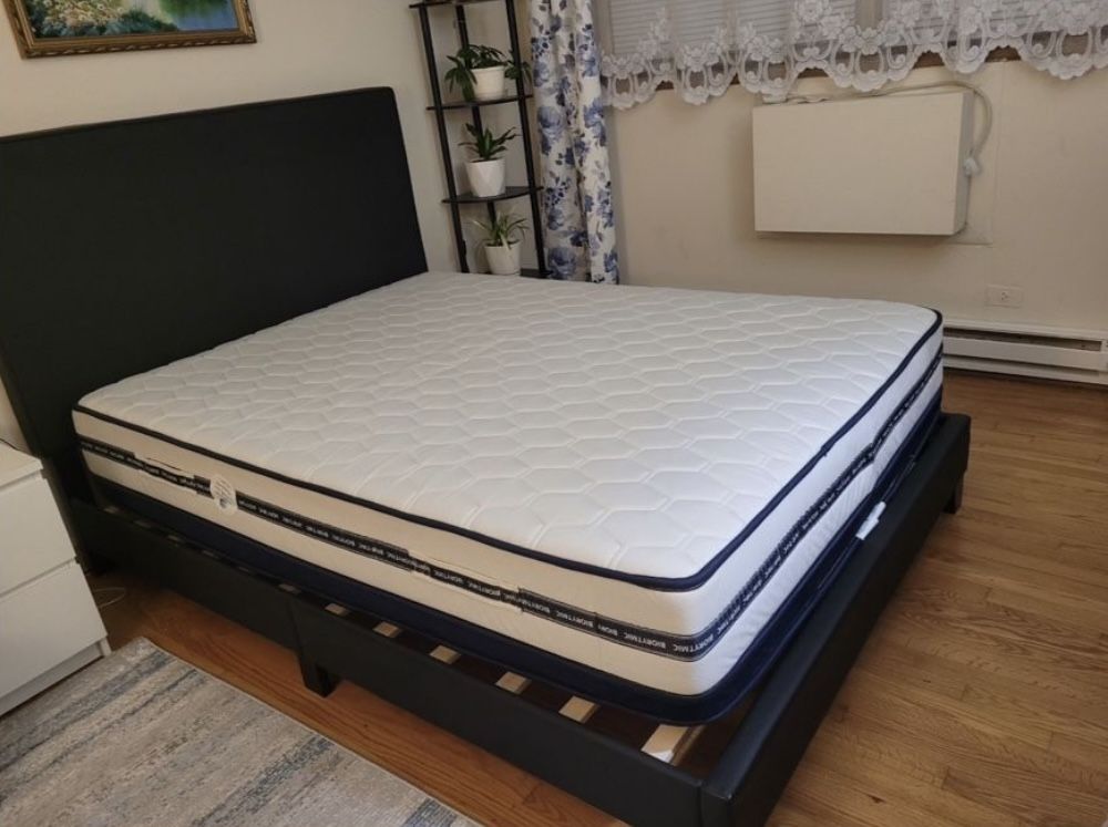 Full Size Bed Bedframe Modern (mattress Optional And Separate)