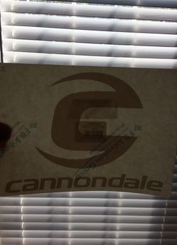 Cannondale white window decal 8x6"