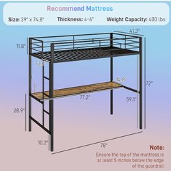 Bunk bed with table 
