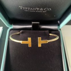 TIFFANY Tiger 🐅 Eye Wire Bracelet Small 18k GOLD
