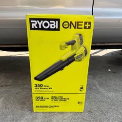 RYOBI ONE+ 18V 100 MPH 350 CFM Cordless Battery Variable Speed Jet Fan Leaf Blower with 4.0 Ah Batte