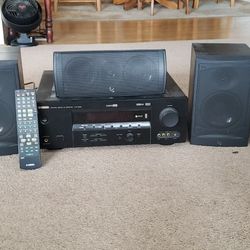 Yamaha A/V Receiver w/remote. 50 watts/channel Dolby 5.1.5 Infiniti Speakers,  front, rear & center High end system,  everything works perfectly, all 