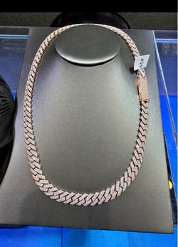 2 tone 12mm Cuban link chain 22 Inch