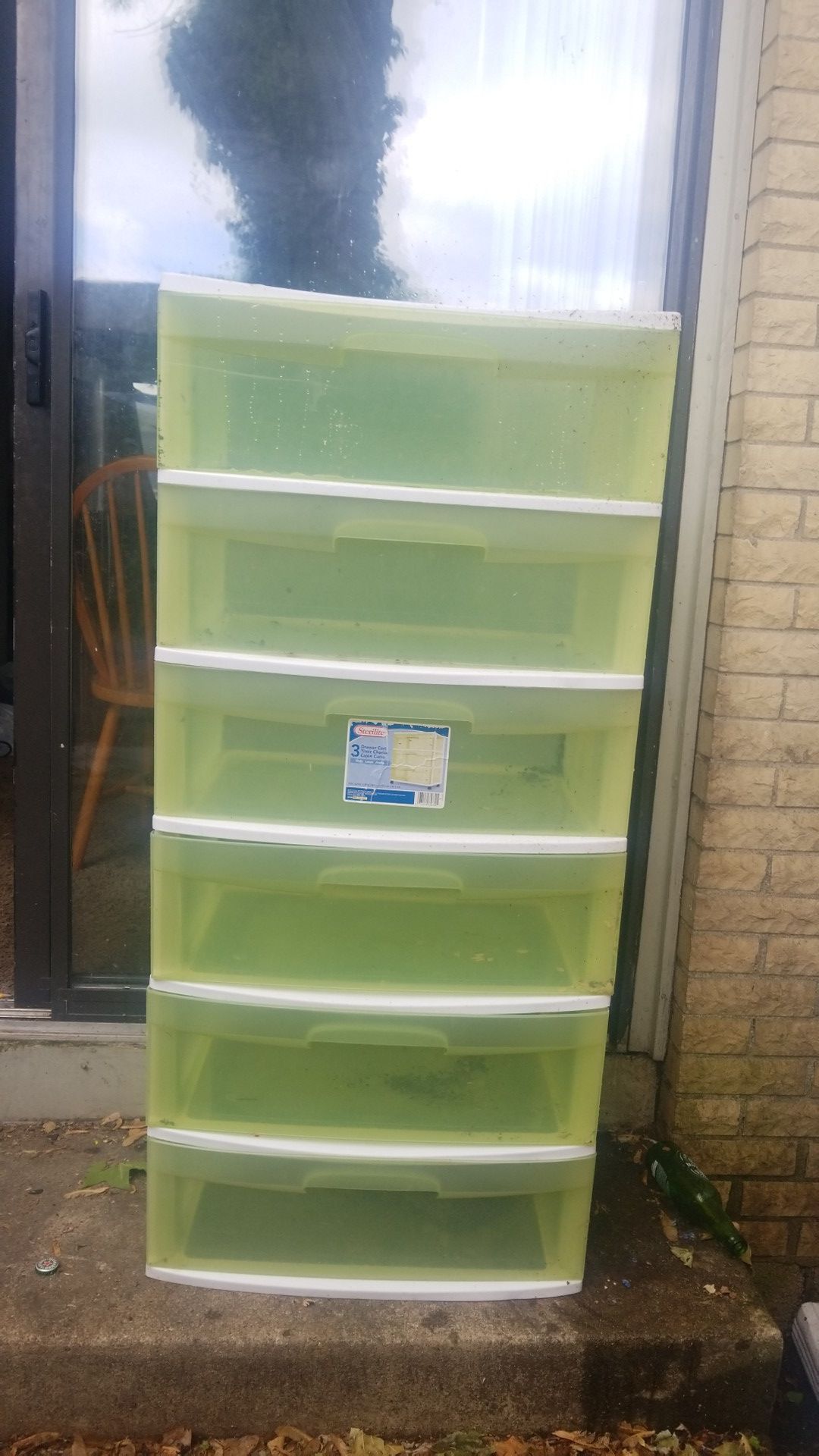 Six tier plastic storage container sliding drawers