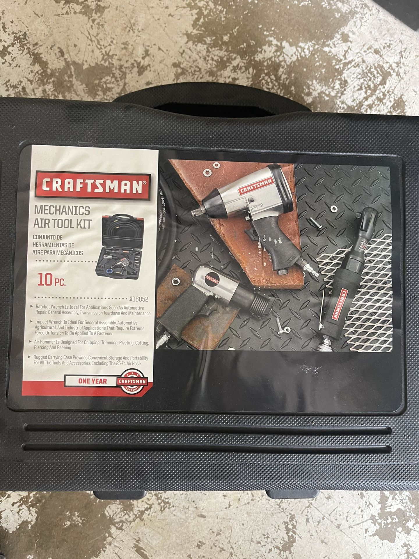 Craftsman 16852 Mechanics Air Tool Set 10 Piece