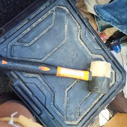 Pittsburgh  Fiberglass Handle  Rubber Mallet ,nonslip rubber grip