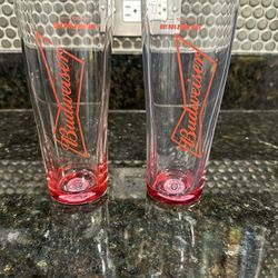 2 Budweiser Beer Glasses