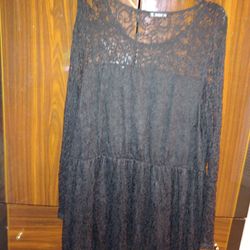 Women's Dresses Sexy V Neck Long Sleeves Embroidery Lace Elegant Vintage Buttons Mid Vestidos