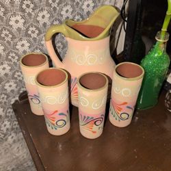 Mexican Pitcher, 4 Tall Glasses, 2 Coffee Cups, 4 Shot Glasses 