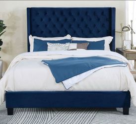 Brand New Blue Queen Bed Frame (Available in California & Eastern King)