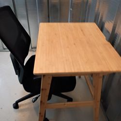 Bamboo Desk And Computer Chair