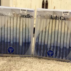 2-45 Hand Dipped Hand Decorated Premium Chanukah Candles