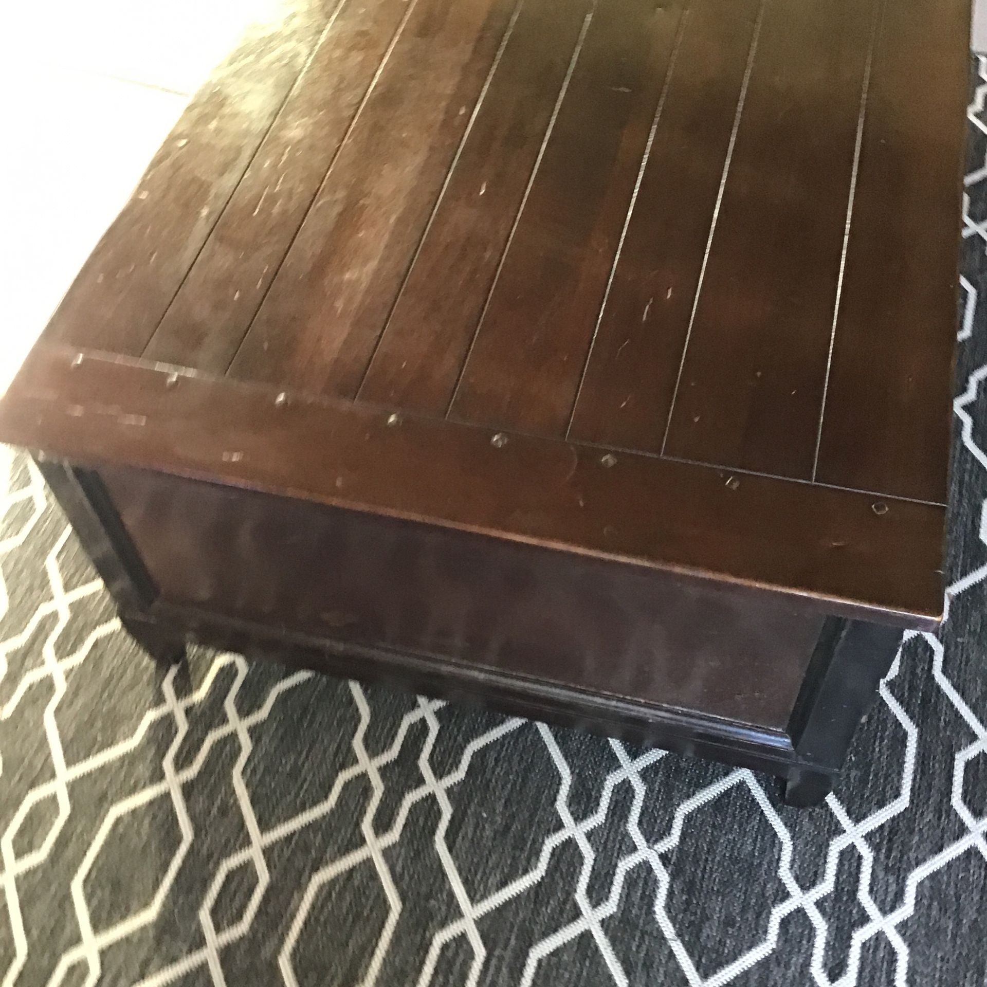 Large Beautiful South Cone Peru Coffee Table Old Style Real Wood 4 By 3 Large Art Drawer