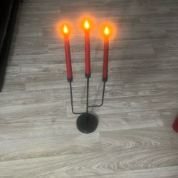 Candlestick Holders With Candle Lights