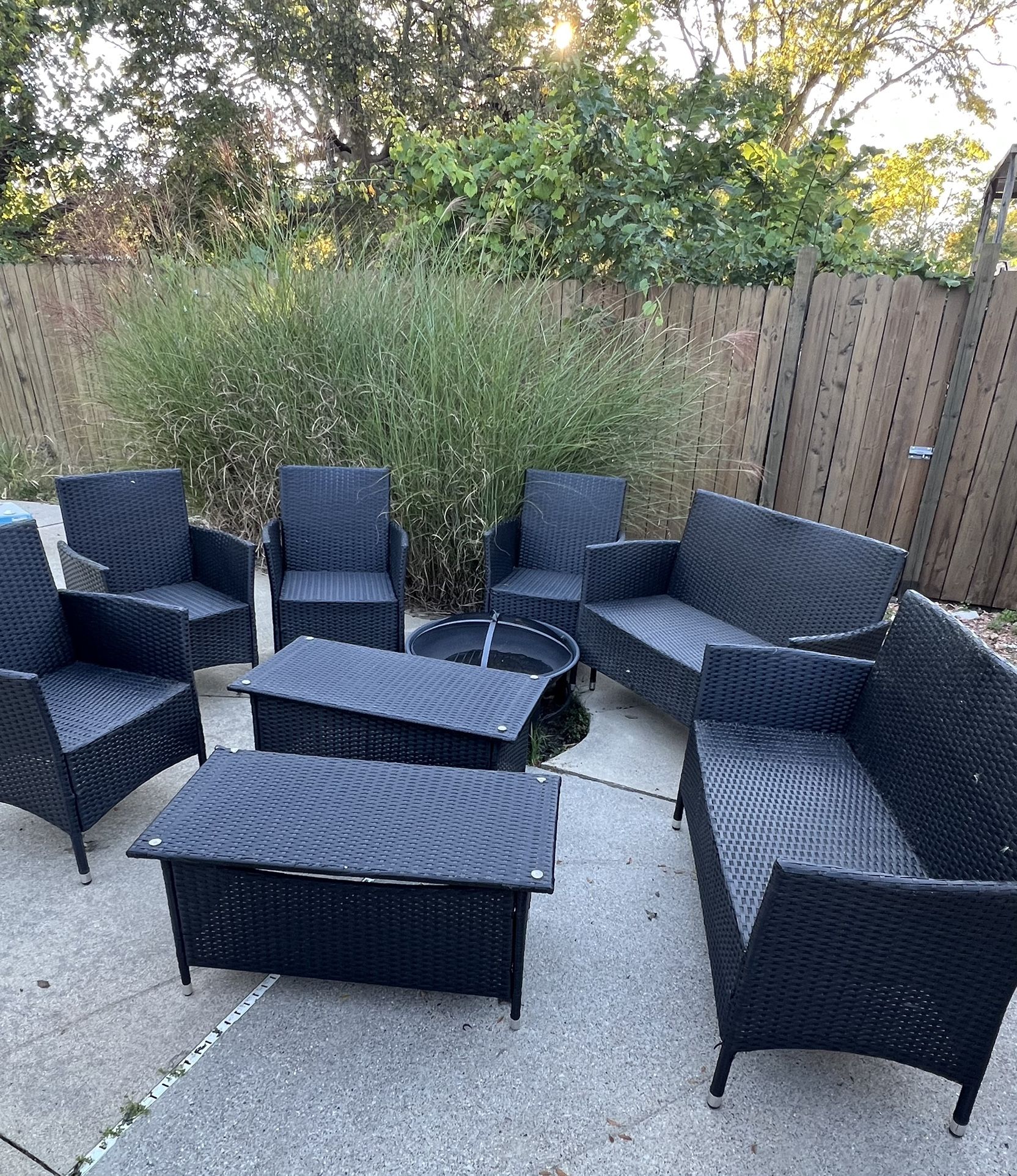 8 Piece Wicker Set