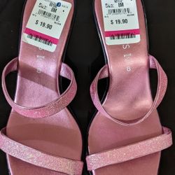 Women's Pink Heel Sandals Size 8