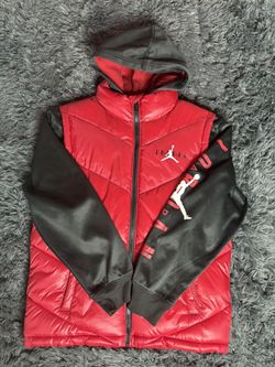 Jordan air red and black jacket vest boys size large 12-14 years