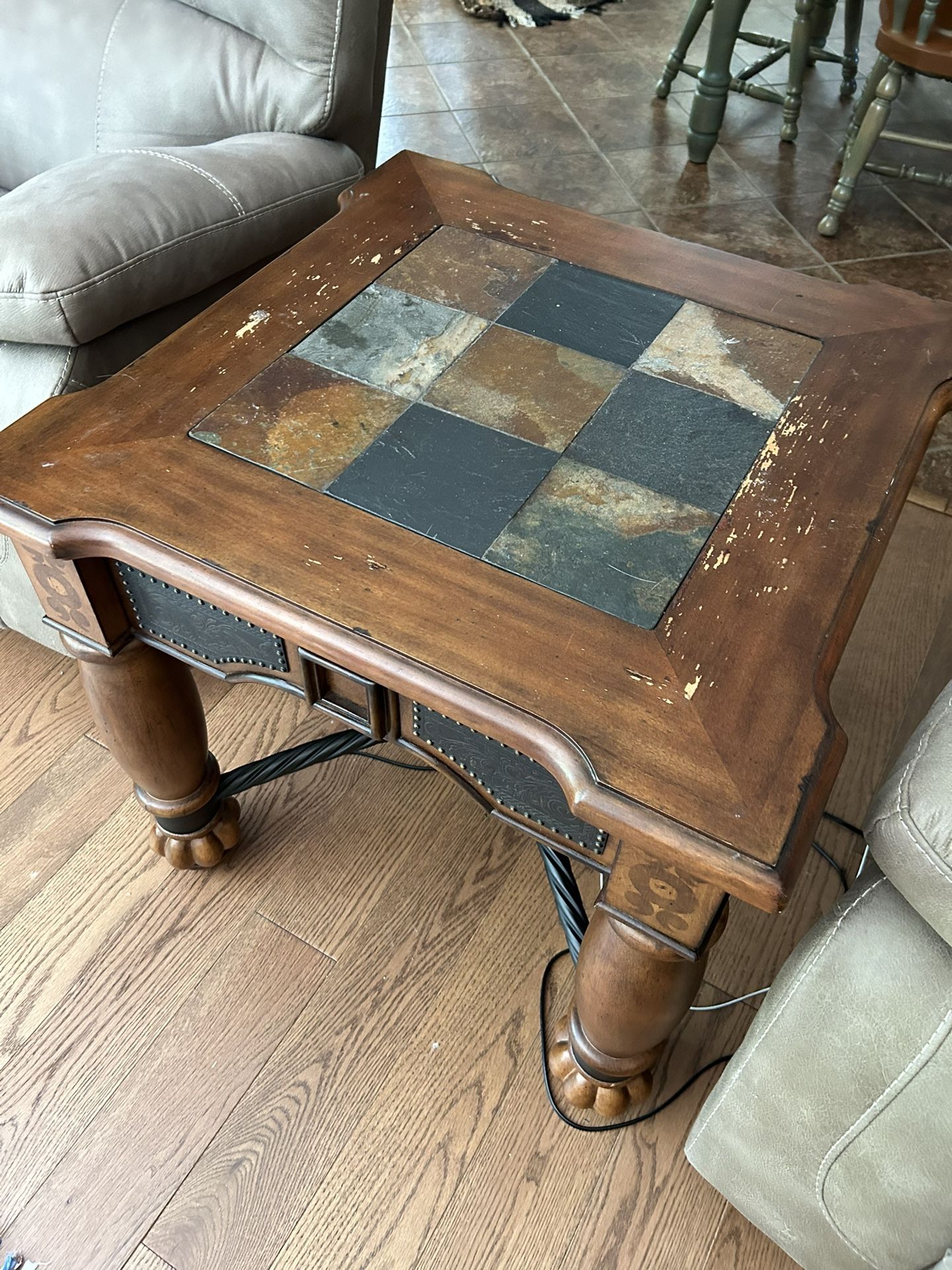 Stone Topped end table