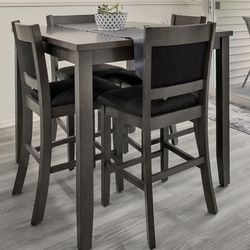 Charcoal Gray Dinette Table With 4 Chairs