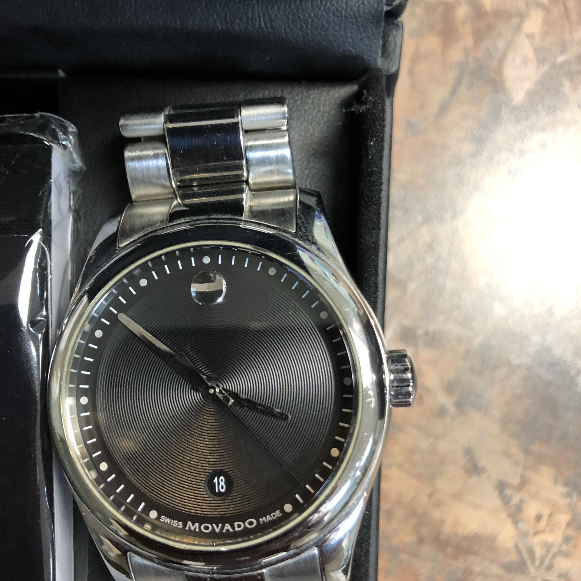 Movado, watch, men’s , Used , open box, Documents 