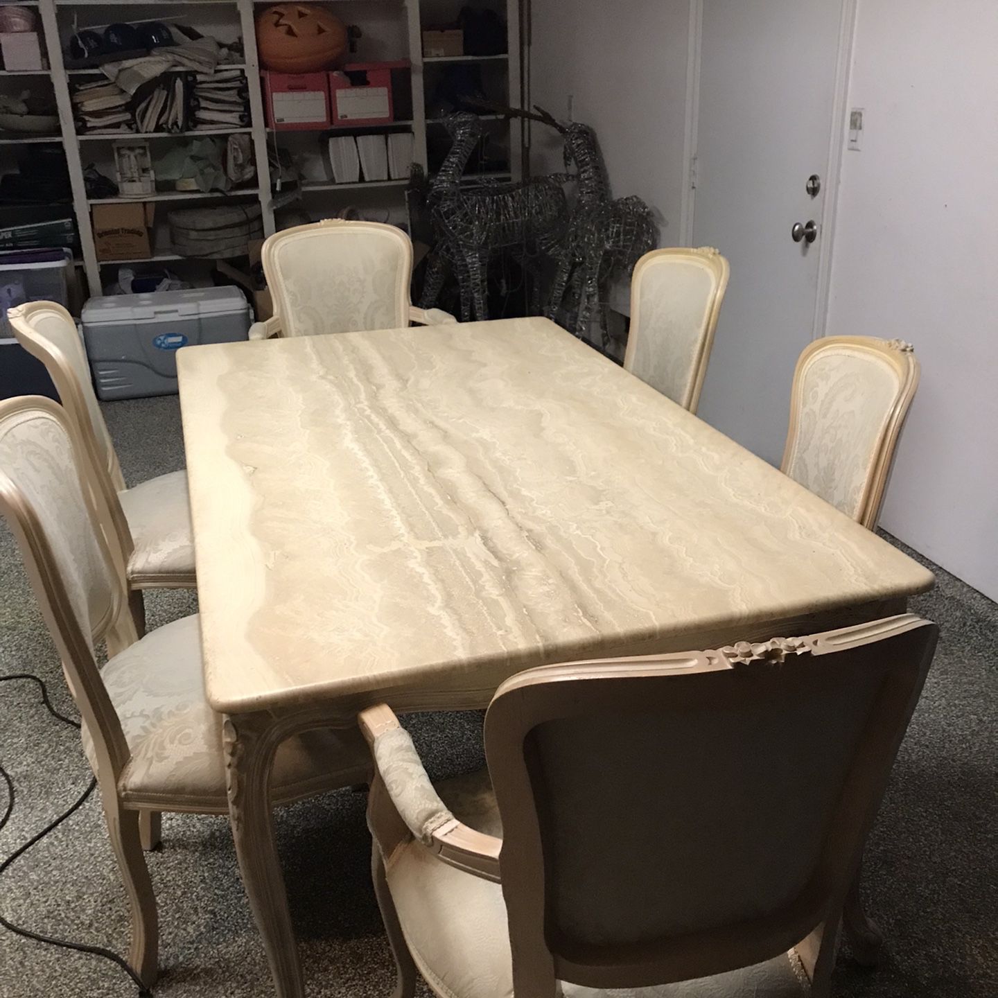Stone Travertine Dining Table  Table Size 3.5x6 Feet 