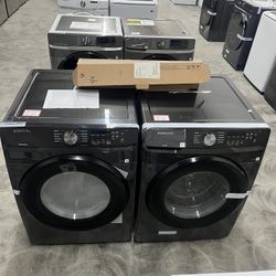 (Fast seller) ☑️ Brand new Samsung Black Front load Washing Machine & Dryer Laundry Set 