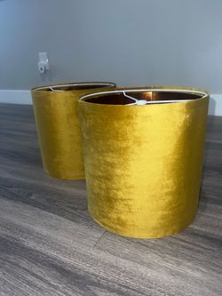 Retro gold velvet lamp shades