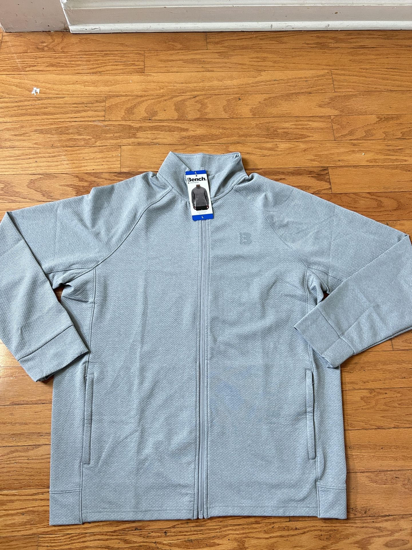 NWT Bench Men's full zip gray Jacket Size L