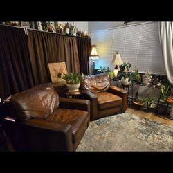 Pottery Barn Leather Chairs 