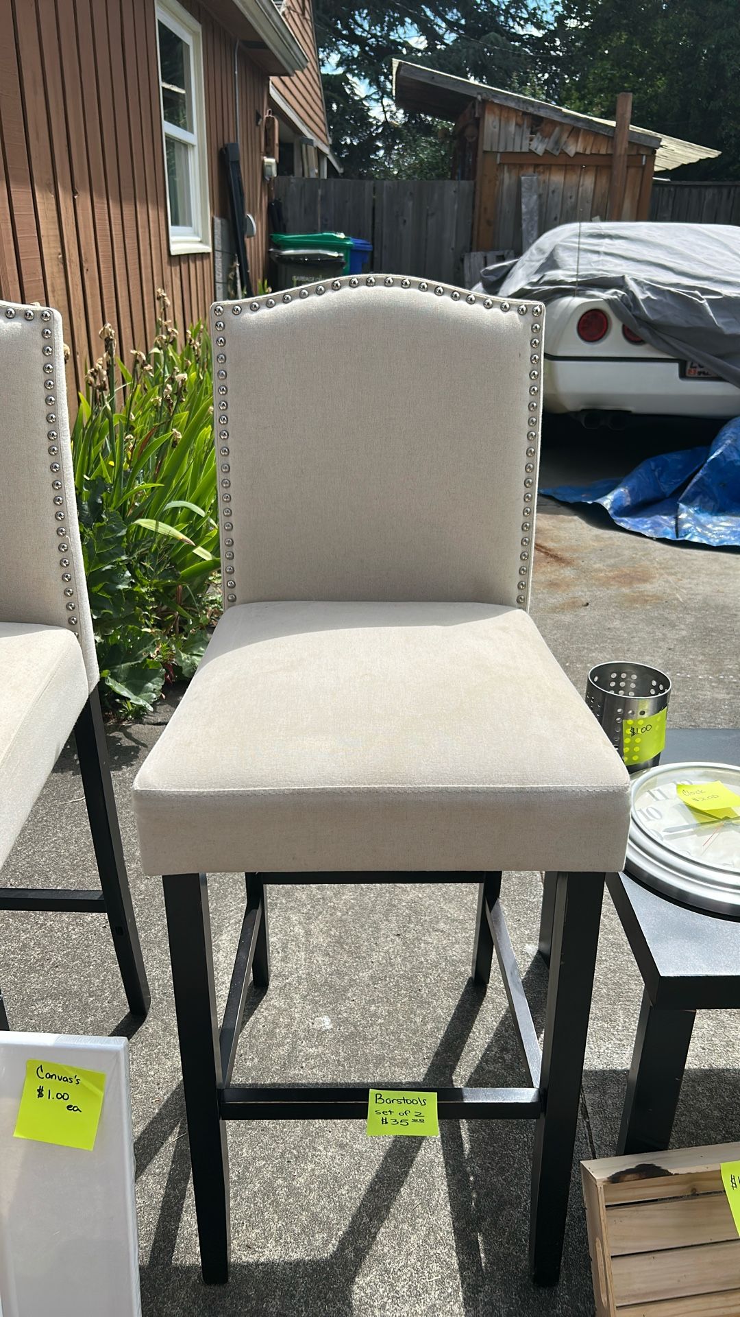 Barstools (Tan/ Cream) Fabric