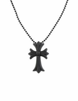 Chrome Hearts glitter cross-pendant necklace
