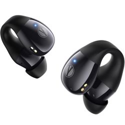 Clip on Earbuds, Open Ear Headphones Wireless Bluetooth 5.4 with Mic, Open Ear Earbud with Charging Case LED Display, 44H Play, IP54 Waterproof
