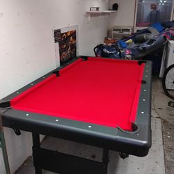 Mini Pool Table Slate Top Folding Legs Excellent Condition
